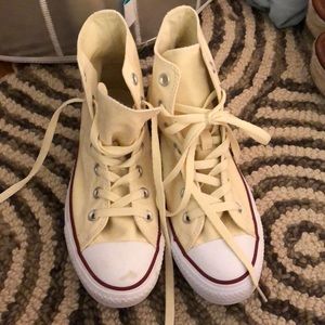 Cream Converse High Tops